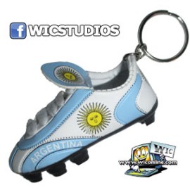Argentina Soccer Shoe Keychain