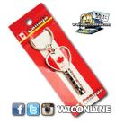 CANADA Country Flag Heart Shape Metal Keychain & Whistle