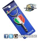 ITALIA Country Flag Heart Shape Metal Keychain & Whistle