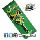 JAMAICA Country Flag Heart Shape Metal Keychain & Whistle