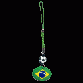 Brazil Soccer Keychain Cellphone tag